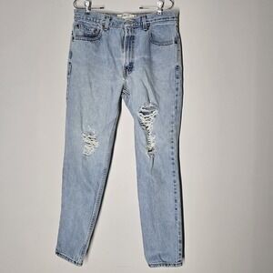 Vintage Levis 512 Jeans Mens 33x29 Blue Slim Fit Tapered Leg Cotton Distressed